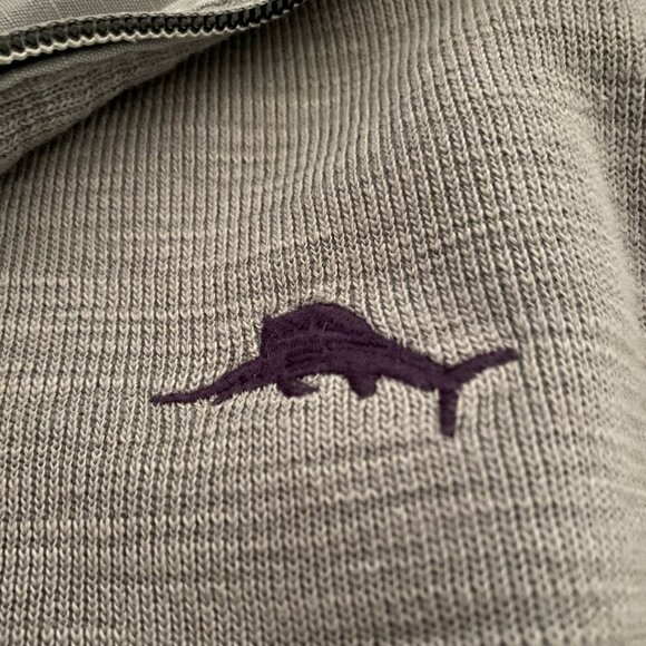 Tommy Bahama Men's Quarter Zip Long Sleeve Pullover - Gray - Size Medium - Picture 4 of 7